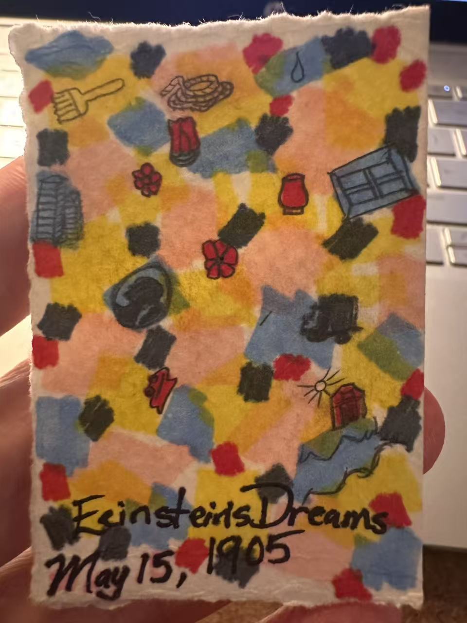 Colorful artwork inspired by Einstein's Dreams