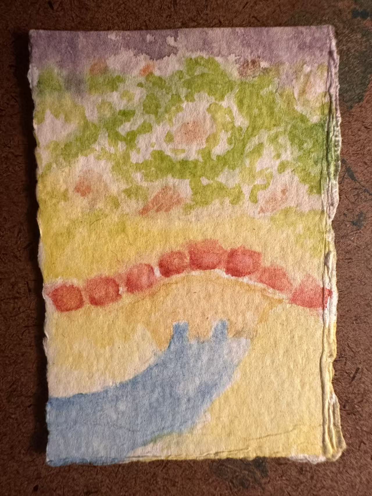 Pastel abstract landscape inspired by Einstein's Dreams